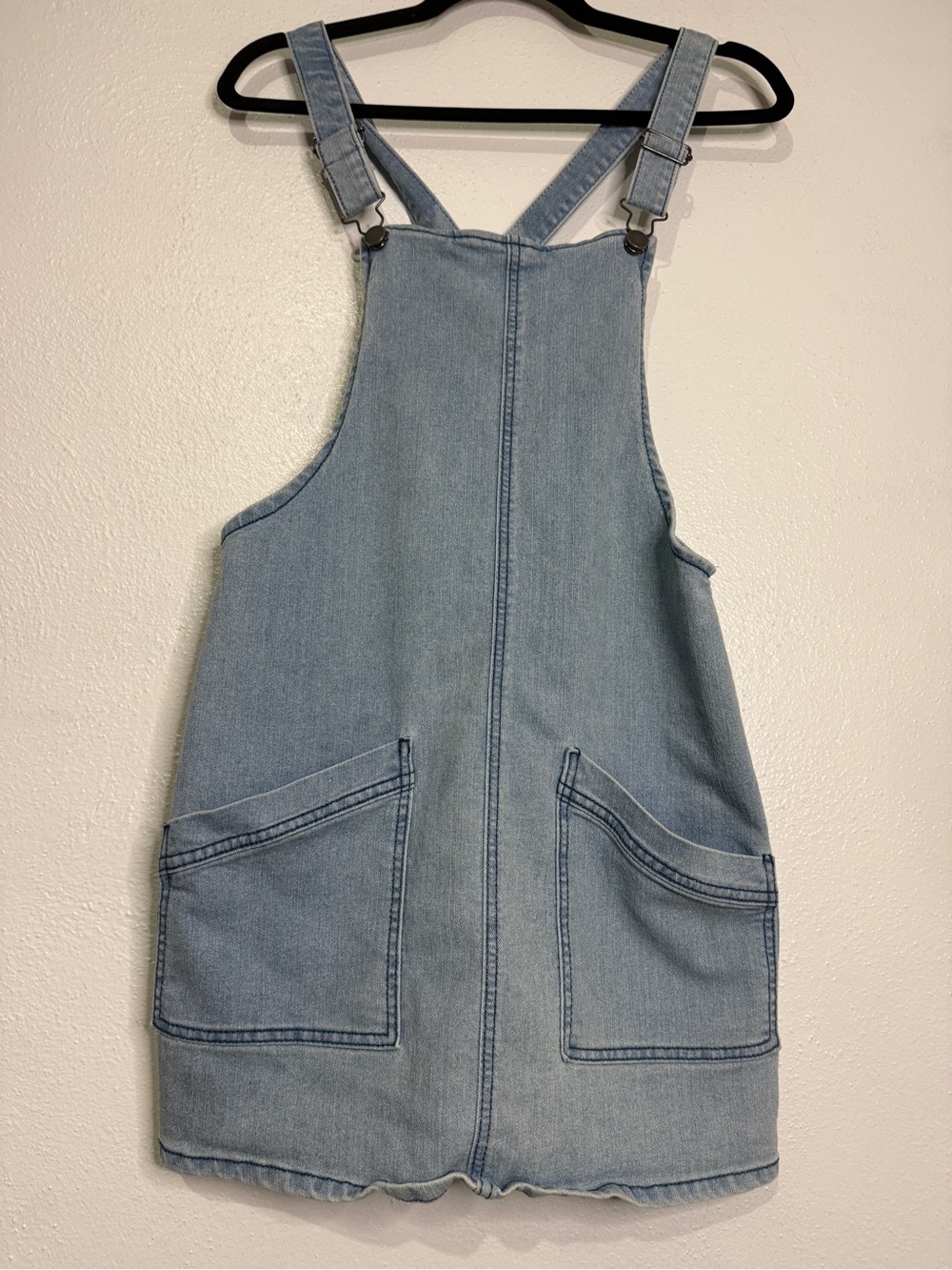 Tinsel Town Light Blue Denim Overall Dress. Sz M.